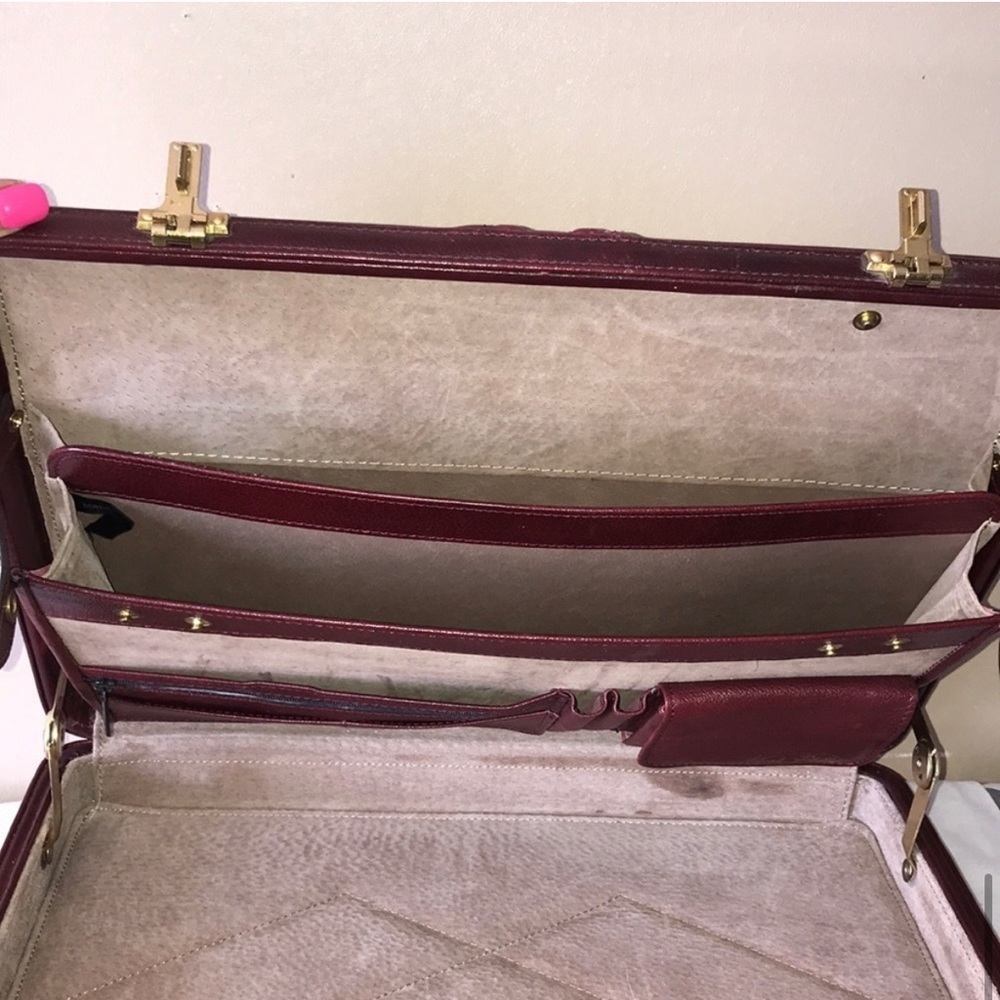 Vtg 70s Leather Lockable Briefcase Mark Phillips Gem